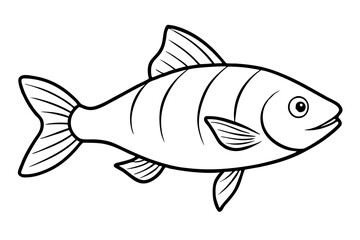 Fish icon silhouette vector line art illustration