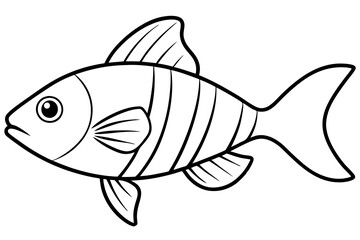 Fish icon silhouette vector line art illustration
