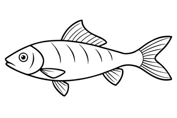 Fish icon silhouette vector line art illustration