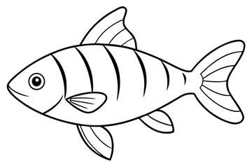 Fish icon silhouette vector line art illustration