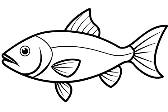 recommend clip art: Fish icon silhouette vector line art illustration
