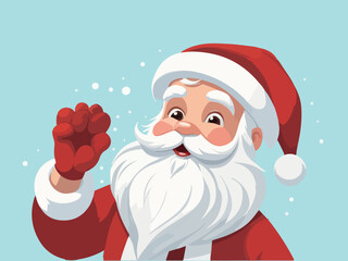 Vector cute cartoon illustration of  smiling Santa Claus, Christmas design