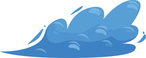 Cartoon liquid wave flowing, making splashes and forming funny shapes