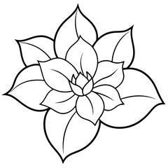 A flower silhouette vector line art illustration