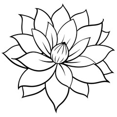 A flower silhouette vector line art illustration