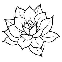 A flower silhouette vector line art illustration