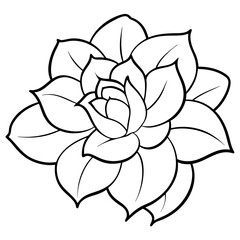 A flower silhouette vector line art illustration