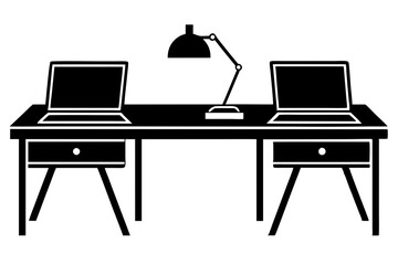 Stunning Vector of desks white background. 