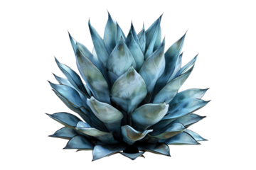 Blue agave plant isolated on transparent background