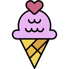 icecream, cone, frozen, romantic, love Icon