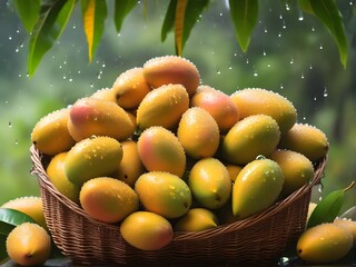 Mangoes in a basket