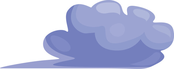 Cartoon style illustration of a fluffy blue cloud floating in the sky, perfect for weather related projects