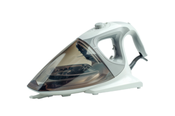 Compact steam iron appliance Isolated On Transparent Background