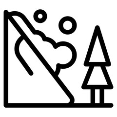 Avalanche, tree, natural disaster, snowing, falling Icon