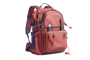 Naklejka premium Portable backpack with charging capability Isolated On Transparent Background