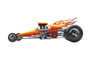 Obraz premium Powerful Dragster in Motion Isolated On Transparent Background