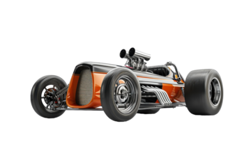 High-Speed Dragster Isolated On Transparent Background