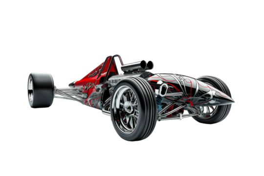 Modern Dragster Vehicle Isolated On Transparent Background