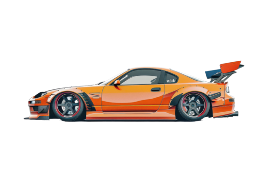 Powerful Drift Car Isolated On Transparent Background