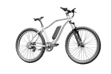 Electric Bike in Urban Setting Isolated On Transparent Background