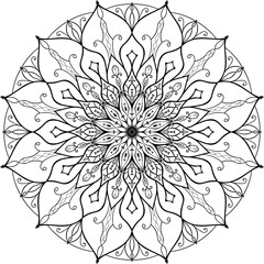 black and white Coloring page for children and adults art therapyvector 