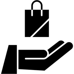 Care, hands, save, shopping, bag Icon