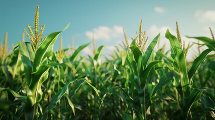 Fototapeta premium The cornfield in sunlight
