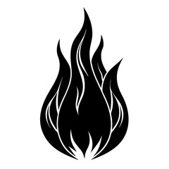 Black Flame icon silhouette vector art illustration
