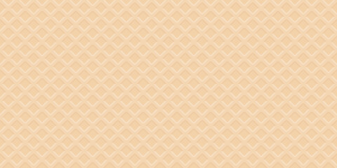 Vanilla wafer 3D seamless pattern graphic illustration. Ice cream cone texture cream color background.