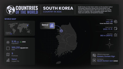 South Korea Map Detailed Insights on Geography, Population and Key Facts-Vector Design