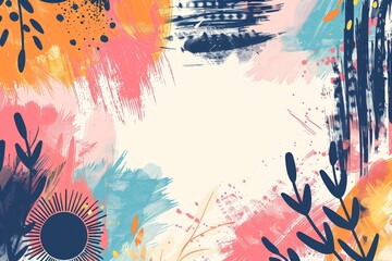 Abstract Simple Icon Clipart Set of Blush Scandinavian Nordic Boho Geometric Shapes with Bold Strokes, Soft Wash, and Minimalist Detail - Organic Charming Rhythmic Bold Block Doodle Print Decoration