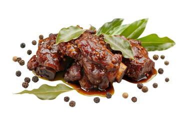 Filipino Adobo Dish Isolated On Transparent Background