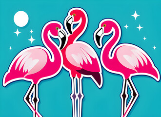 Obraz premium flamingos generative ai