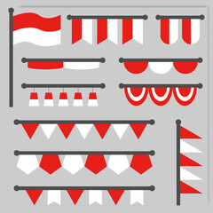 Flat element vector flag for independence day