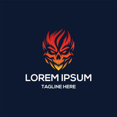 Skull head, Flaming skull head logo