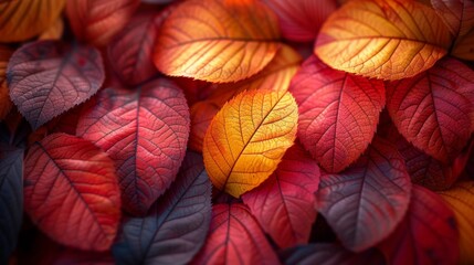 Fototapeta premium Colorful Autumn Leaves - Generative AI