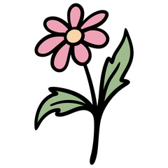 Pink Flower with Stem