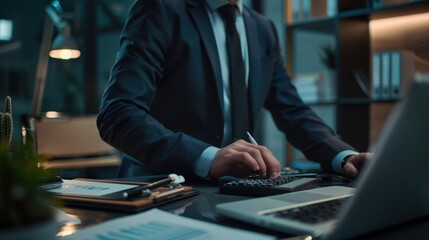 The businessman in office workspace