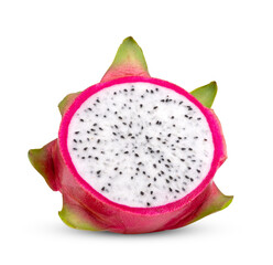 Half dragon fruit, pitaya isolated on transparent png