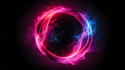 Fototapeta premium A colorful, glowing circle with a black background