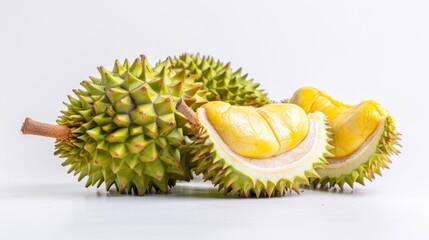 Durian fruit on white background ,