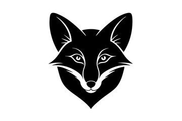 Fox head logo icon silhouette vector art illustration