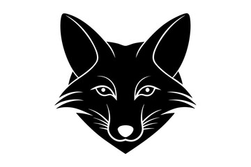Fox head logo icon silhouette vector art illustration