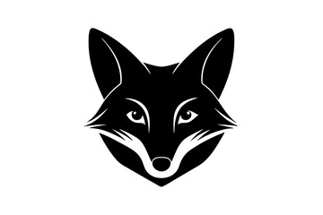 Fox head logo icon silhouette vector art illustration
