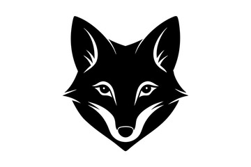 Fox head logo icon silhouette vector art illustration