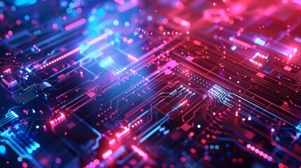 Graphic design background of tech scene or neon blue purple tone. Modern abstract background