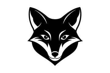 Fox head logo icon silhouette vector art illustration