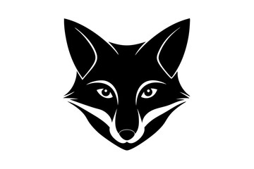 Fox head logo icon silhouette vector art illustration
