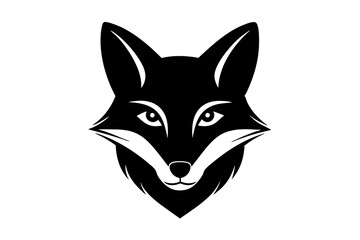 Fox head logo icon silhouette vector art illustration