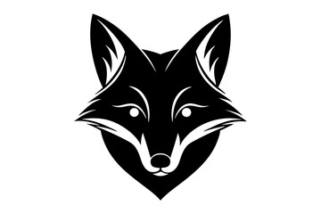 Fox head logo icon silhouette vector art illustration